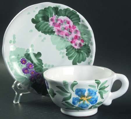 Flora Footed Cup & Saucer Set