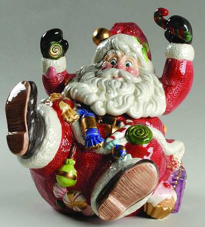 Sugar Plum Christmas Figural Biscuit Barrel & Lid