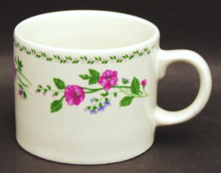 English Garden (4241, White Background) Flat Cup