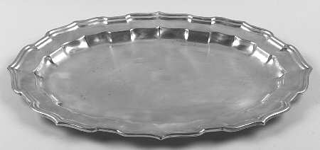 Chippendale (Sterling, Hollowware) Medium Sterling Meat Plate No Well