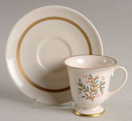 Fremont (Gold Trim) Footed Demitasse Cup & Saucer Set
