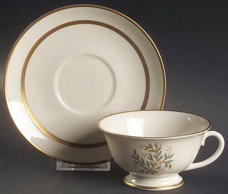 Fremont (Gold Trim) Footed Cup & Saucer Set