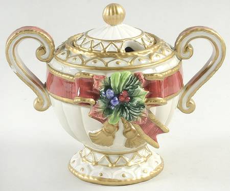 Christmas Deer Sugar Bowl & Lid