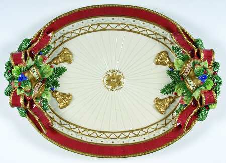 Christmas Deer 18" Oval Serving Platter by Fitz and Floyd