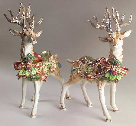Florentine Christmas (Giftware) Deer Figurine - Set of 2 Motifs