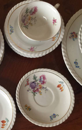 Meissen (Scalloped) Footed Cup & Saucer Set