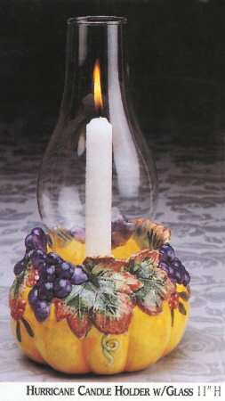 Thanksgiving Banquet Figural Hurricane Lamp & Globe