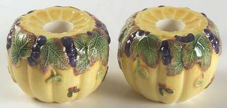 Thanksgiving Banquet Figural Candlestick - Set of 2