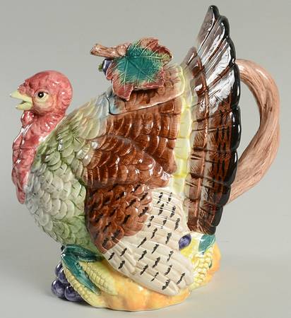 Thanksgiving Banquet Figural Teapot & Lid by Fitz and Floyd