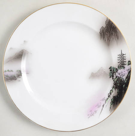 Landscape Black Multicolor (Rim) Salad Plate