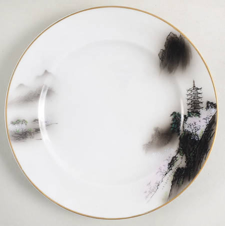 Landscape Black Multicolor (Rim) Bread & Butter Plate