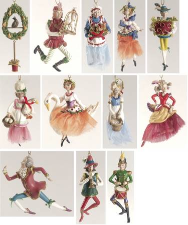 Twelve Days of Christmas Ornament - Set of 12 Boxed