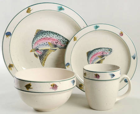 Rainbow Trout 4 Piece Place Setting