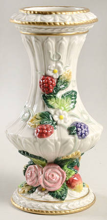 Strawberries & Roses 7" Vase