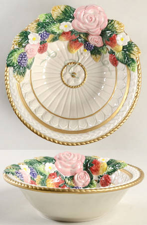 Strawberries & Roses 7" Candy Bowl
