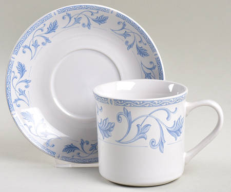 Bluescroll Flat Cup & Saucer Set