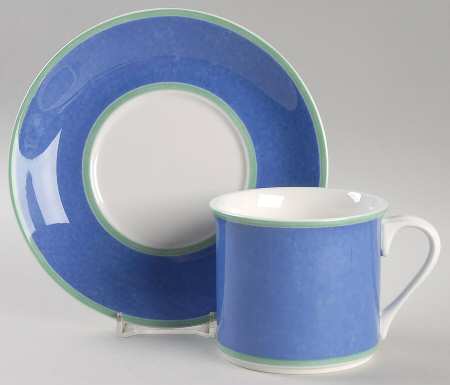 Correlations Blue Flat Cup & Saucer Set