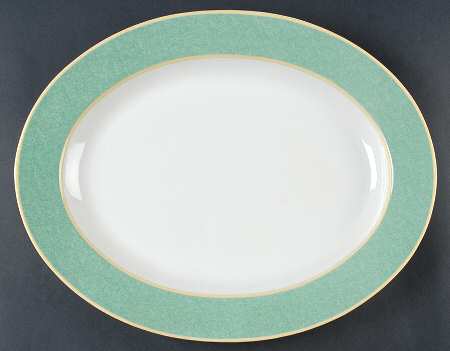 Correlations Green 15" Oval Serving Platter