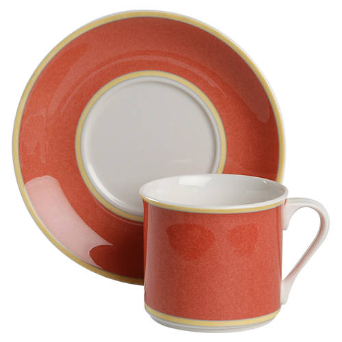 Correlations Terra Cotta Flat Cup & Saucer Set