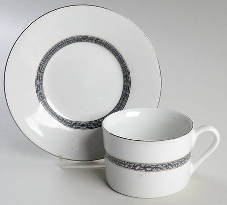 Dynasty Platinum Flat Cup & Saucer Set