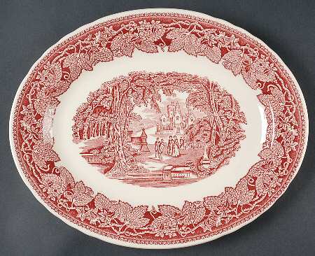 Vista Pink 13" Oval Serving Platter