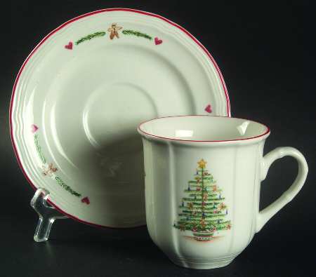 Gingerbread Tree Flat Cup & Saucer Set