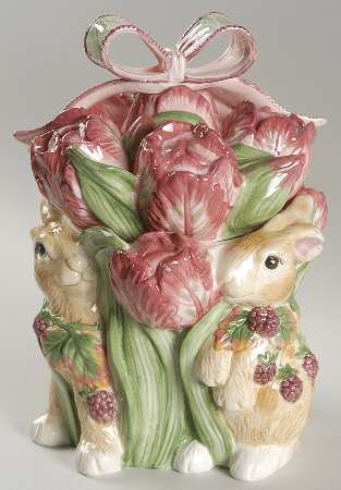 Blackberry Rabbit Cookie Jar & Lid