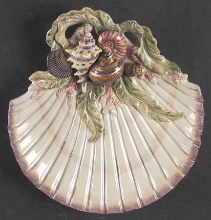 Oceana (Multicolor Shells) Canape Plate by Fitz and Floyd