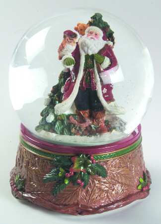 Christmas Lodge Musical Water Globe
