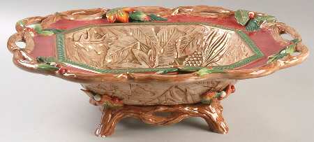 Christmas Lodge 16" Footed Bowl