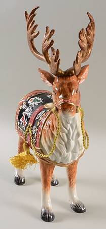 Christmas Lodge Deer Candlestick No Stopper