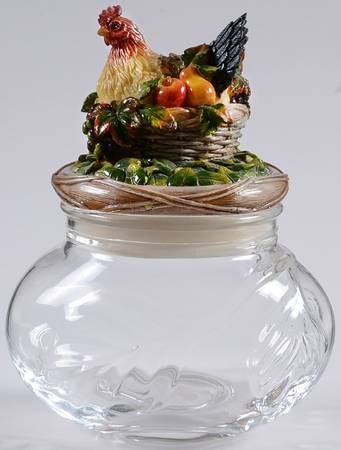 Country Gourmet Small Glassware Storage Jar & Lid