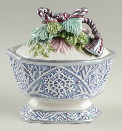 Crystal Winter Figural Trinket Box & Lid