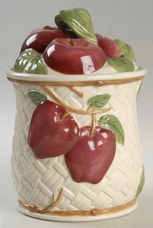 Apple (China,  Apple Backstamp) Small Cookie Jar & Lid