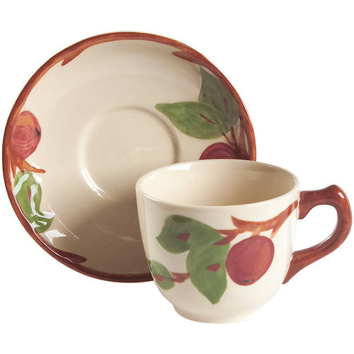 Apple (China,  Apple Backstamp) Flat Cup & Saucer Set