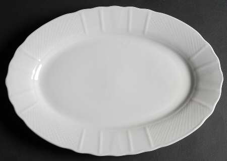 Lattice White 14" Oval Serving Platter
