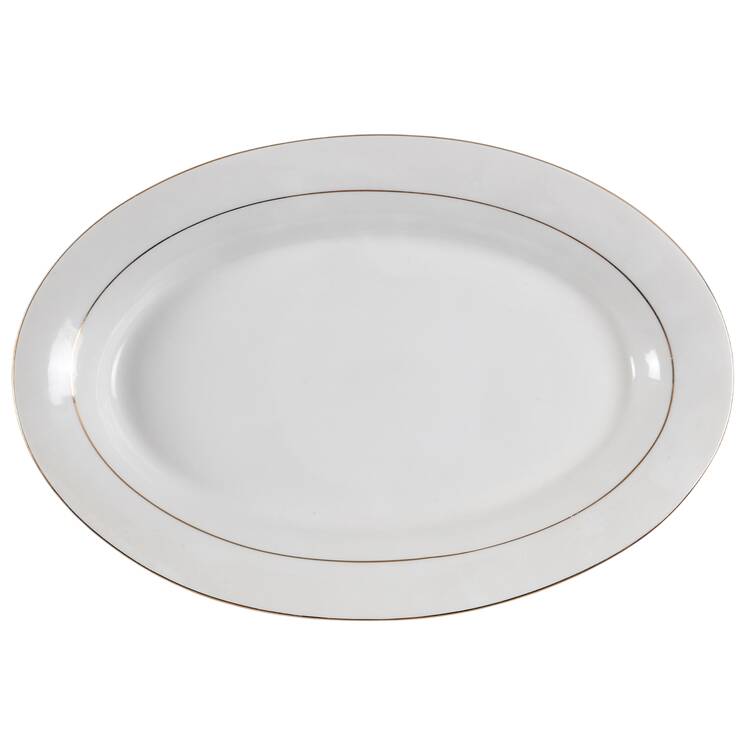 Simplicity Gold (Rim Shape) 14" Oval Serving Platter