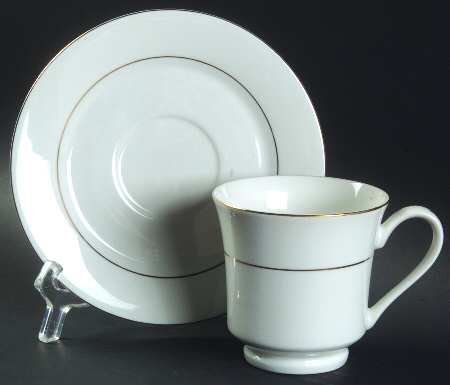 Simplicity Gold (Rim Shape) Footed Cup & Saucer Set