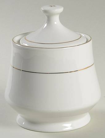 Simplicity Gold (Rim Shape) Sugar Bowl & Lid
