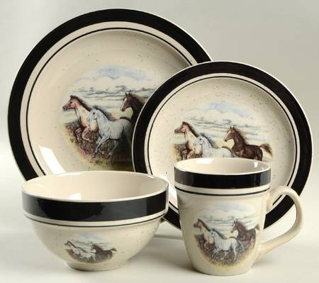 Running Horses 4 Piece Place Setting