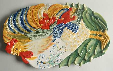 Ricamo Accessories 16" Sculpted Oval Serving Platter