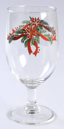 Poinsettia & Ribbons Glassware Iced Tea