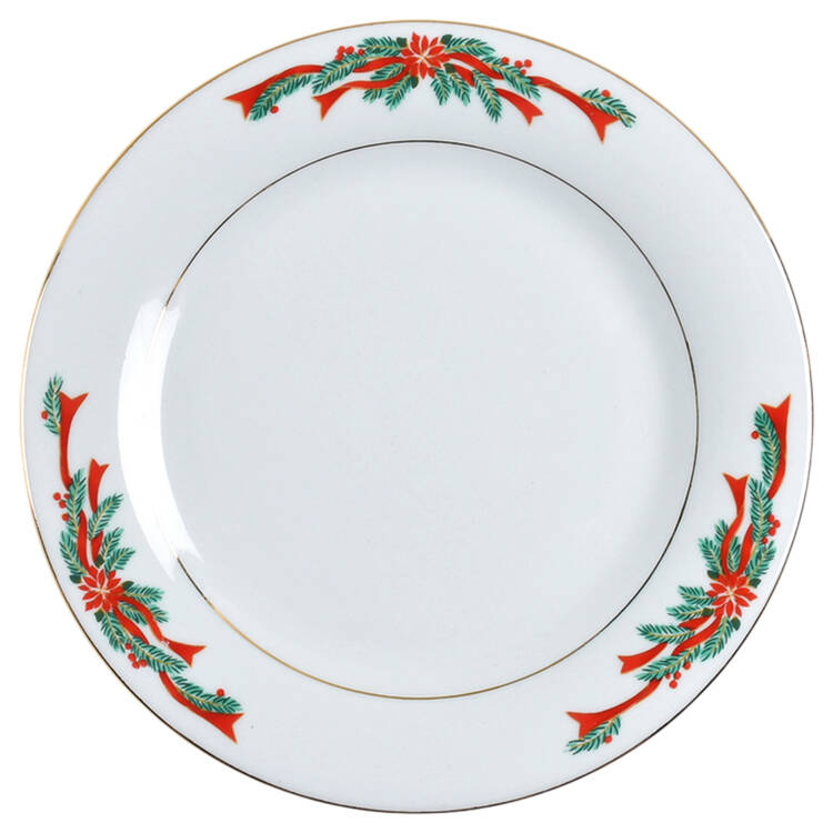 Poinsettia & Ribbons Salad Plate