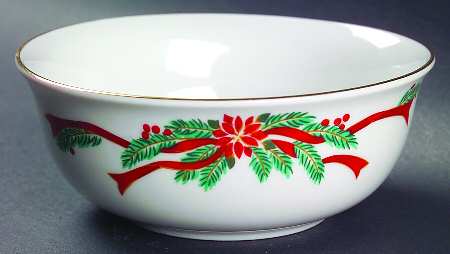 Poinsettia & Ribbons Dip Bowl for Chip & Dip Set