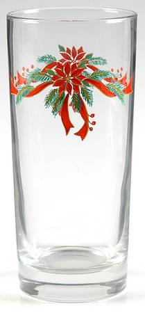 Poinsettia & Ribbons 16 Oz Glassware Tumbler