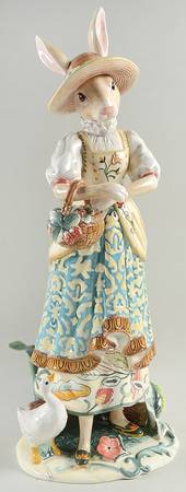 Figurines & Centerpieces Large Woman Rabbit Figurine