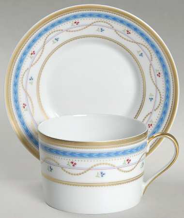 Luxembourg Blue Flat Cup & Saucer Set by Faberge