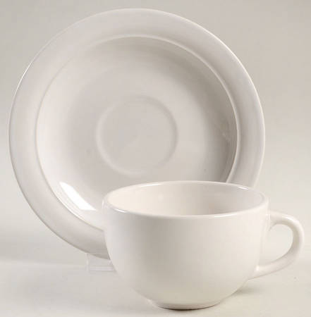 Concord White Flat Cup & Saucer Set