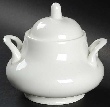 Nevaeh White (Bone) Sugar Bowl & Lid