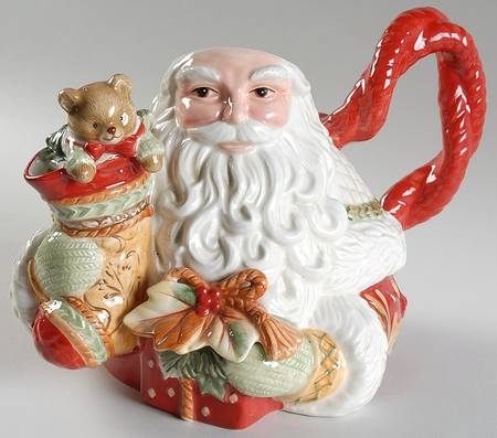 Damask Holiday Teapot No Lid